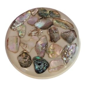 Vintage Abalone Lucite Trivet
